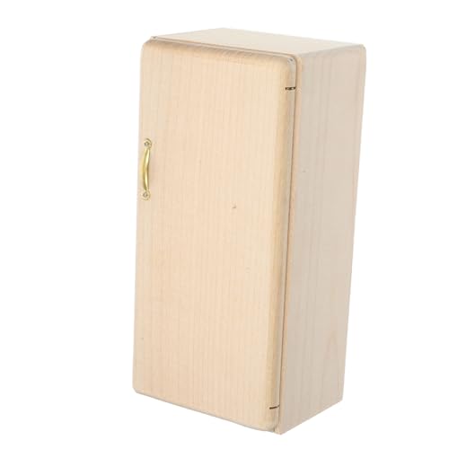Abaodam Simulation Küchenkühlschrank Holzkühlschrank Modell Miniatur Holzkühlschrank Für Puppen Spielkühlschrank von Abaodam