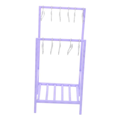Abaodam Puppenhaus Miniatur Kleiderbügel Kunststoff Garderobe mit Kleiderbügeln Realistische Puppenkleider Aufbewahrung für Puppenhaus Schlafzimmer und Balkon Zubehör von Abaodam