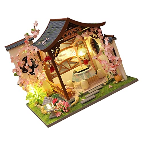 Abaodam Einzigartiges Und Schickes Miniatur-puppenhaus-Set Dekoratives Miniaturhaus Minihaus -leuchten Perfektes Wohndekor von Abaodam