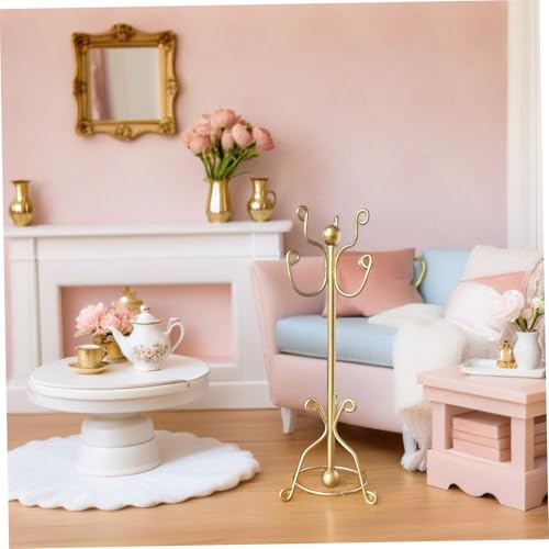 Abaodam Puppenhaus Möbel Gold Metall Vintage Kleidung Ständer für Puppenhaus Schlafzimmer Zubehör von Abaodam