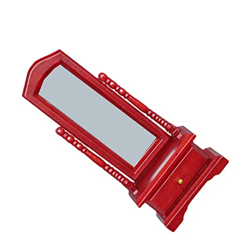 Abaodam Puppenhaus Möbel Modell Retro Schubladenkommode mit Spiegel Adornment Rotbraun Dekoratives Miniatur Möbelstück für DIY Kinderzimmer und Sammlungen von Abaodam