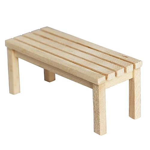 Abaodam Puppenhaus Möbel aus Hochwertigem Holz Handgefertigte Mini Sitzbank für DIY Dekoration und Sammler Vielseitig für Fotorequisiten und Modellbau Geeignet von Abaodam