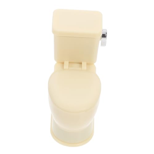 Abaodam Puppenhaus-Toilettenmodell Mini Wasserhahn puppenhaus Lichter Teppich Figuren Luft Die Dekoration puppenhauszubehör winzige Toilette märchenhaus möbel Yellow von Abaodam