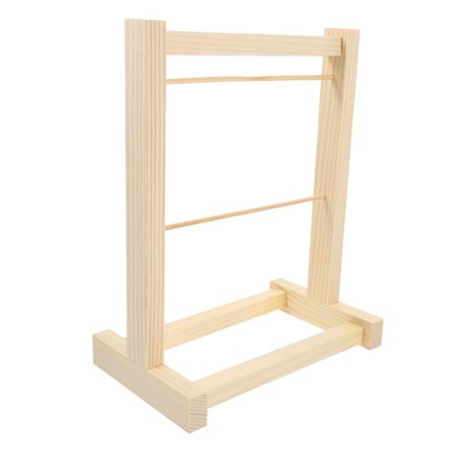 Abaodam Doll Garment Rack Mini Kleiderständer Aus Holz Für Puppen Doppelstöckiges Puppenzubehör Und Miniaturmodelle Für Puppenstuben Und Kleidung von Abaodam