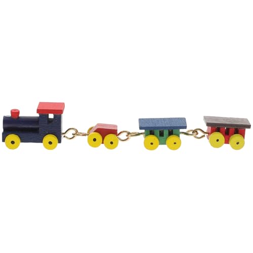 Abaodam Puppenhaus-Ornament Holz-Cartoon-Zug Zug- Miniatur-zugmodelle Zugspielzeug Für Jungen Und Mädchen von Abaodam