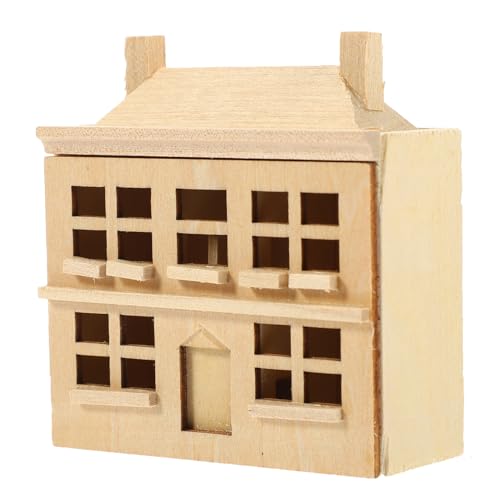 Abaodam Puppenhausdekoration Modellhaus Miniatur winzig Häuser Mini- bastelset basteln für dollhaus Mini- tun so, als würden sie Holz von Abaodam