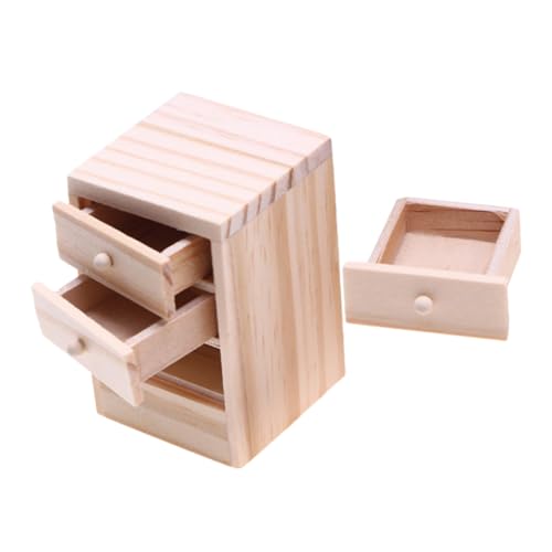 Abaodam Puppenhausmöbel Miniatur-schlafzimmertische Mini-aufbewahrungsschubladen Puppenstubentische Aus Holz Miniatur -lagerschrank Minischrank Für Puppen Miniatur-möbeldekor Hölzern Khaki von Abaodam
