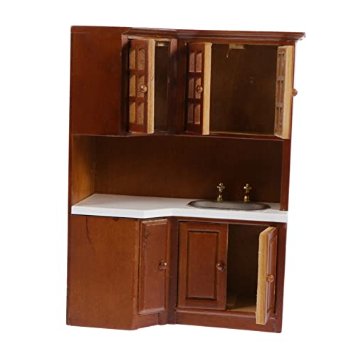 Abaodam Puppenhausschrank Miniatur Foto-Requisiten Modellbausätze Kinderspielzeug Heimwerken Dekoration Küchenschrank für Mini-Hausverzierung Mini-Waschbecken Birke Brown Abaodam Puppenhausschrank Miniatur Foto-Requisiten Modellbausätze Kinderspielzeug Heimwerken Dekoration Küchenschrank für Mini-Hausverzierung Mini-Waschbecken Birke Brown von Abaodam