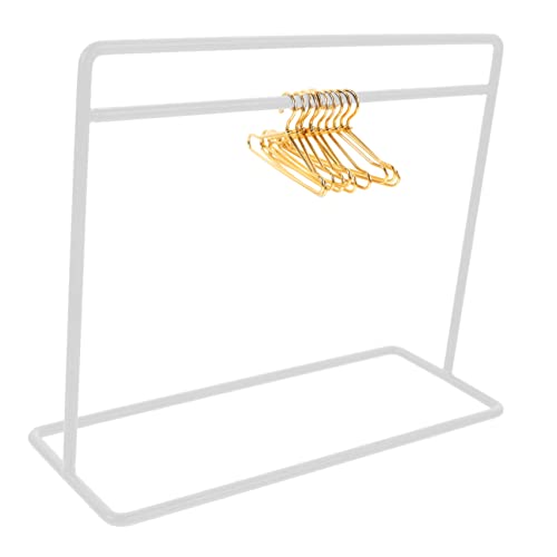 Abaodam Puppenkleiderbügel Teilig mit Trockenständer Stabile Metallbügel und Mini Kleiderständer für Puppenkleider Geeignet für Puppenhaus und Bjd Doll Kleidung Weiß und Goldfarben von Abaodam