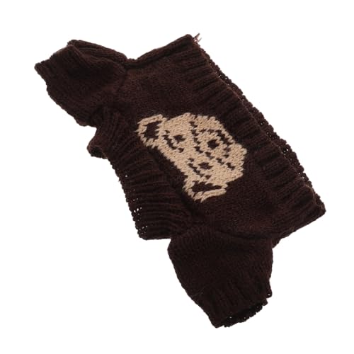 Abaodam Puppenkleidung Miniatur Bärenpullover aus Baumwolle Süßer Brauner Kapuzenpullover für Stofftiere und Kuscheltiere Austauschbare Puppenbekleidung für Teddybären und Plüschtiere von Abaodam