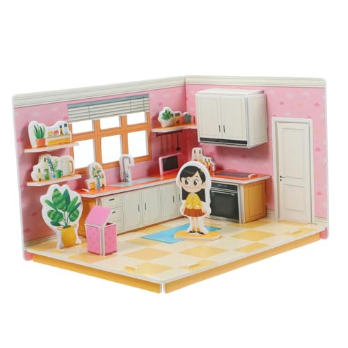 Abaodam Puzzle DIY Bastelset Kleine Küche Papiermodell Jahre Ab Kreatives Lernspielzeug Dekoratives Küchenszene Geschenk von Abaodam