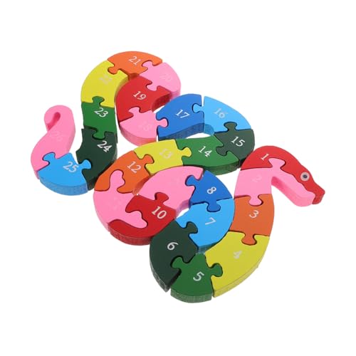 Abaodam Puzzle Kleinkindspielzeug Puzzles Bausteine ​​Intelligenzspiel Intelligentes Puzzle Denksportaufgaben Schlangenstatue Tierblockpuzzle Mini Schlangenwürfel Holz von Abaodam