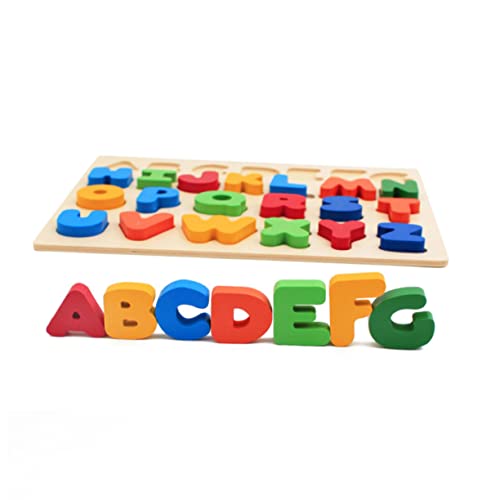 Abaodam Puzzles Aus Holz Puzzletisch Puzzlespiele Rätsel Für Kinder Alphabet-Puzzle Spielzeug Buchstabe Kleinkind Hölzern von Abaodam