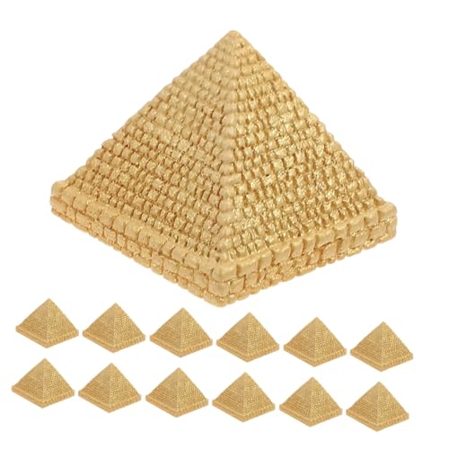 Abaodam Pyramiden-Modell-Pyramide, Dekoration, Heimdekoration, kleine Statuen, Figuren, Büro, Schreibtisch, Dekoration, Pyramiden-Stil, Dekoration, Kunstharz, goldfarben, 20 Stück Abaodam Pyramiden-Modell-Pyramide, Dekoration, Heimdekoration, kleine Statuen, Figuren, Büro, Schreibtisch, Dekoration, Pyramiden-Stil, Dekoration, Kunstharz, goldfarben, 20 Stück von Abaodam