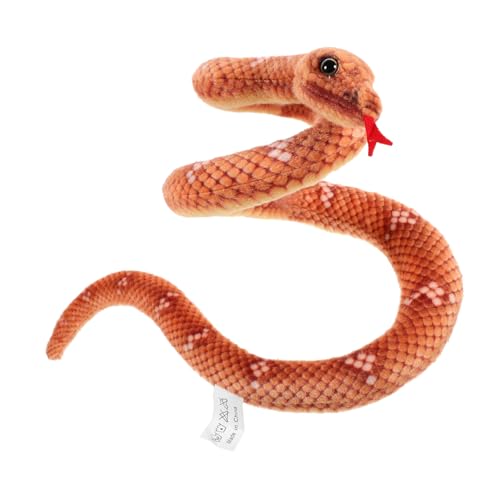 Abaodam Python- Schlange Halloween Dekoration Streichschlangenmodell realistische Schlange Plüsch dekorative Schlangenpuppe Stofftier Schlange groß PP Baumwolle Brown von Abaodam
