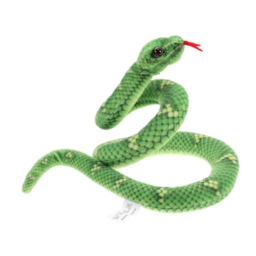 Abaodam Python- Schlange plüsch Schlange lustiges realistische Schlangen Streich Stofftier Schlange groß realistisches Schlangenmodell PP Baumwolle Green von Abaodam