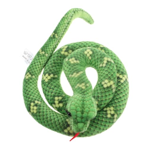 Abaodam Python- Schlangenspielzeug Streich Realistische Schlange Gefälschte Schlangenprobleme Gefüllte Schlange Halloween-schlangenfigur Schlangenverzierung Pp Baumwolle Green von Abaodam