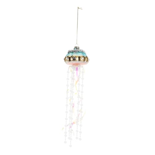 Abaodam Qualle Hanging Decoration Geburtstag Anhänger Ornamente Zum Basteln Quallen-Laternen-hängedekoration Hängende Quallendekorationen Strandschmuck Qualle Dekoration Glas Blue von Abaodam
