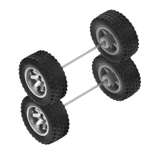 Abaodam Rc Auto Ersatzräder Modell mit Strapazierfähigen Gummireifen Verschleißfest Einfach zu Montieren Kompatibel mit Ferngesteuerten Spielzeugautos Silber Offroad Design von Abaodam