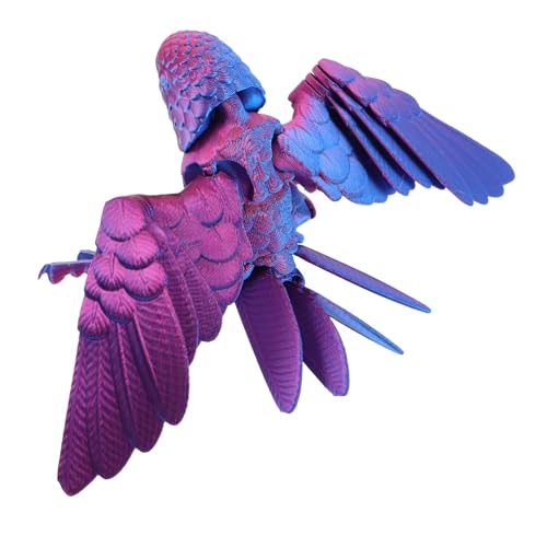 Abaodam Realistischer Gedruckter Papagei Bewegliches Vogelmodell für Schreibtischdekoration Niedliches Tier für Farbenfrohe Papageienfigur von Abaodam