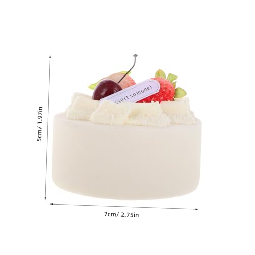 Abaodam Realistisches Künstliches Geburtstagskuchenmodell mit Kirschen Lebensechte Tortendeko für Desserttisch Partydekoration Professionelle Food Fotografie Requisiten Vielseitige von Abaodam