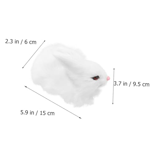 Abaodam Realistisches Mini Plüschkaninchen Weiß Lebensnahes Tiermodell Dekoratives Kuscheltier Handgefertigt Leicht und Kompakt für Heim Partydekoration Geschenk für Freunde von Abaodam