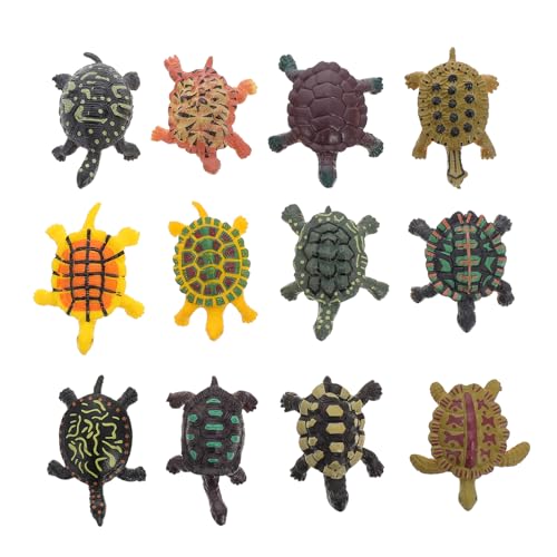 Abaodam Realistisches Schildkrötenmodell für pädagogische Wildtierfiguren für frühes Lernen, Heimdekoration und Party-Requisiten, sichere Miniatur-Schildkröte, 12 Stück von Abaodam