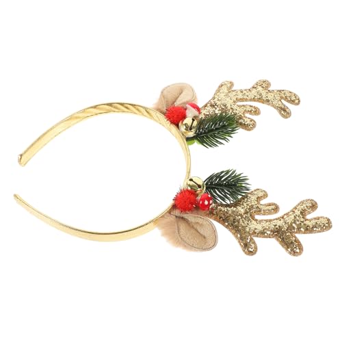 Abaodam Rentier Geweih Stirnband Für Weihnachten Lustiges Haaraccessoire Mit Glocken Für Erwachsene Für Festliche Anlässe Karneval Und Weihnachtsfeiern von Abaodam
