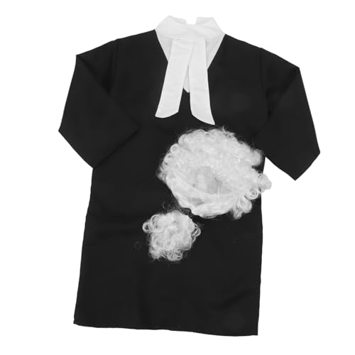 Abaodam Richter Kostüm mit Robe und Perücke Atmungsaktives Gerichtsbühnen-Roleplay Outfit für Jungen und Mädchen Wiederverwendbar Komfortabel und Hautfreundlich Abaodam Richter Kostüm mit Robe und Perücke Atmungsaktives Gerichtsbühnen-Roleplay Outfit für Jungen und Mädchen Wiederverwendbar Komfortabel und Hautfreundlich von Abaodam