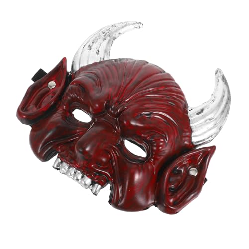 Abaodam Rote Hörner Halloween Halbmaske für Gruselige Kostümpartys Cosplay und Rollenspiele Realistische Textur Atmungsaktives Design Robuste Konstruktion Abaodam Rote Hörner Halloween Halbmaske für Gruselige Kostümpartys Cosplay und Rollenspiele Realistische Textur Atmungsaktives Design Robuste Konstruktion von Abaodam