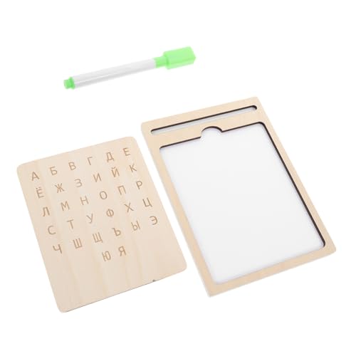 Abaodam Russisches Schreibtafelspielzeug Montessori-zeichenbrett Alphabettafel Schreiben Lernen Kleinkindspielzeug Schreibtafel Für Kleinkinder Zeichenblock Für Beige Holz von Abaodam