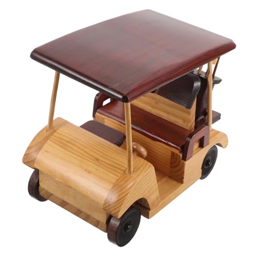 Abaodam Rustikales Holzauto Modell Vintage Skulptur aus mit Natürlicher Maserung Handgefertigtes Europäisches Design Kompakte Dekoration für Schreibtisch und Regal für Antiker Fahrzeuge von Abaodam