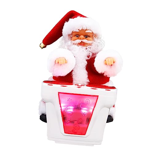 Abaodam Santa Trommelpuppe für kinderspielzeug weinachtsgeschenk weihnachtdeko Kleinkind Dekorationen trommelnder Weihnachtsmann elektrisches Flanell Weiß Abaodam Santa Trommelpuppe für kinderspielzeug weinachtsgeschenk weihnachtdeko Kleinkind Dekorationen trommelnder Weihnachtsmann elektrisches Flanell Weiß von Abaodam
