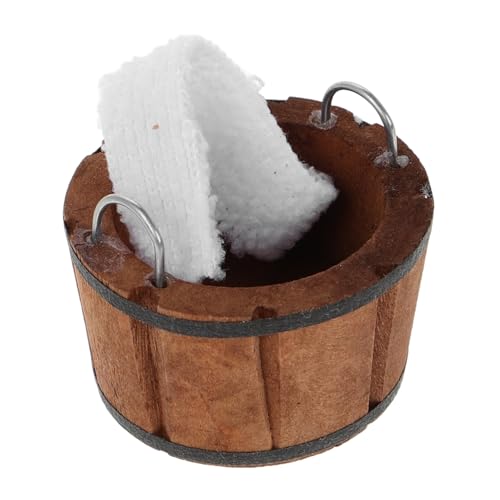 Abaodam Mini Dollhouse Badezimmer Möbelset Mit Holzbadewanne Und Zubehör Für Puppenhaus Spielzeug Badewanne Für Kreative Rollenspiele Und Fantasievolles Spielen von Abaodam