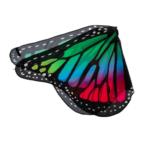 Abaodam Schmetterlings umhang Cosplay Requisite Verschleißfestes Bühnenkostüm mit Buntem Regenbogen Design Leichtes Cape für Mädchen Faschings Halloween Party Vielseitiges Accessoire für Abaodam Schmetterlings umhang Cosplay Requisite Verschleißfestes Bühnenkostüm mit Buntem Regenbogen Design Leichtes Cape für Mädchen Faschings Halloween Party Vielseitiges Accessoire für von Abaodam
