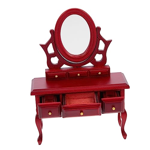 Abaodam Schminktisch Modell für Puppenhaus Dekoration DIY Mini Zubehör Perfektes Fotorequisit Robust und Detailreich für Kreative Bastelprojekte von Abaodam