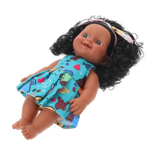 Abaodam 18cm Puppe Lockiges Haar Neugeborenen Reborn Silikon Realistische Baby Spielzeug von Abaodam