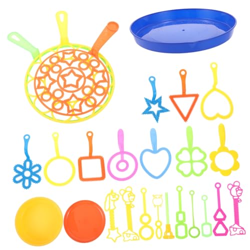 Abaodam Seifenblasenstab für den Außenbereich, mit Tablett für Sommerspaß, Hinterhofpartys und Spieldaten, sicheres und blasenfreies Bastelset, 26 Stück von Abaodam