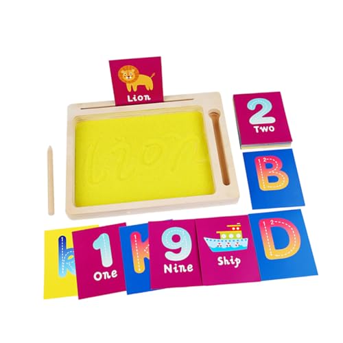 Abaodam Montessori Sandspielzeug Für Kleinkinder Kreatives Lernspielzeug Zur Alphabet Und Zahlenübung Für Frühkindliche Bildung Und Sensorisches Spielen von Abaodam