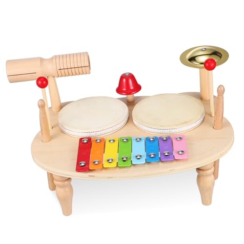 Abaodam Set Für Frühe Bildung Pädagogisches Trommelset Babyspielzeug Spielzeug Für Mädchen Kleinkindspielzeug Musikinstrumente Für Kinder Xylophon Spielzeug Xylophon Instrument von Abaodam