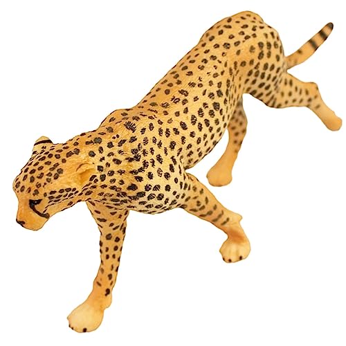 Abaodam Simulation Leopardenfigur Pferdespielzeug Teichornamente Tierspielzeug Giraffenornament Gepardenskulptur Nutztiere Gepardentiere Tierstatue Igel Kinderspielzeug Kunststoff Gelb von Abaodam