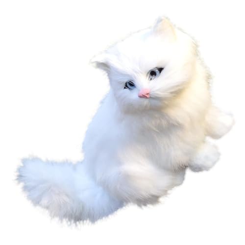 Abaodam Simulation Pelzige Katze Puppe Realistisches Katzenspielzeug für Kinder Falsche Katze für Niedliche Plüschfigur für Klassenzimmer und Spielzimmer von Abaodam