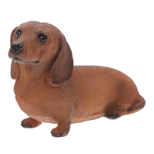Abaodam Realistische Simulations Hundefigur Kunstharz für Wohnzimmer Dekoration Kleiner Hund Figurine Tierfigur für Garten Dekoration Sicher und Langlebig Detailgetreues Hundemodell von Abaodam