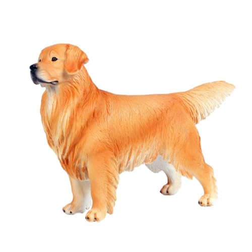 Abaodam Simulation Retriever Figurine Realistisches Haustier für Pädagogisches und Party Dekoration Langlebiges Niedliches Design für Unvergessliche Fotos und Spielmomente von Abaodam