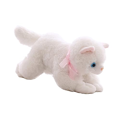Abaodam Simulationskatzenpuppe Cutie Cats Cute Geburtstagsgeschenk Kinderzimmerdekoration katzenspielzeuge Geburtstag Puppe Tierspielzeug für Cartoon-Puppe Weiß von Abaodam