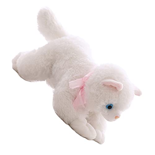 Abaodam Simulationskatzenpuppe Cutie Cats Cute cat Toys katzenspielzeuge Katzen spielsachen Geburtstagsgeschenk Tierspielzeug für Cartoon-Puppe Geburtstag Puppe Weiß von Abaodam
