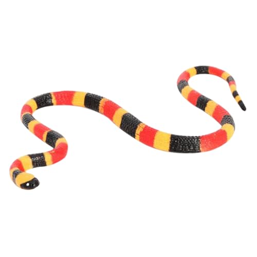 Abaodam Simulationsschlangenmodell Großes Schlangenspielzeug Miniaturen Gefälschtes Schlangenspielzeug Schlangenverzierung Spielzeuge PVC Vögel Aufziehen Tier Kind Rot von Abaodam