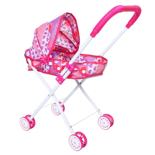 Abaodam Simulierter Babywagen Spielzeugauto Kinderwagen Spielhauszubehör Puppenwagen Puppenszenendekor Kinderwagen-spielset Kleiner Puppenwagen Puppensachen Eisenrahmen von Abaodam