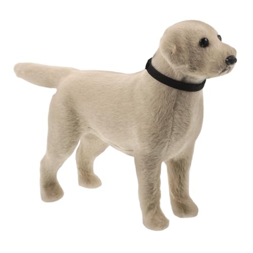 Abaodam Simuliertes Hundemodell Geburtstagsgeschenk Hund Labrador-Figur vorbildlicher Hund Welpen-Desktop-Ornamente Simulation von Tierornamenten Welpenfigur Statue Polyethylen Weiß von Abaodam