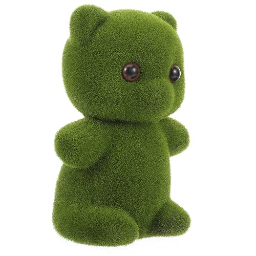 Abaodam Simuliertes Moosbär Bärenfiguren Zahlen Kuscheltier Tragen Wohnkultur Party Weihnachtsbärenpuppe Cartoon-bär Bärenverzierung Tierornament Styroporschaum Green von Abaodam